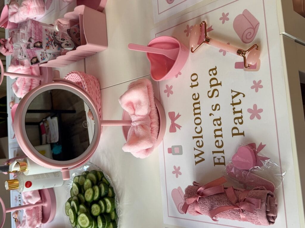 Spa Party Welcome Table